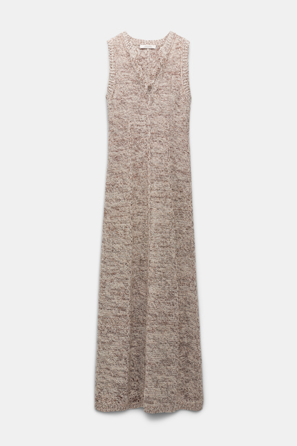 AUTUMN SPARKLE dress Dorothee Schumacher Kleid aus Baumwollmix mit Lurex-Effekt colorful brown mix