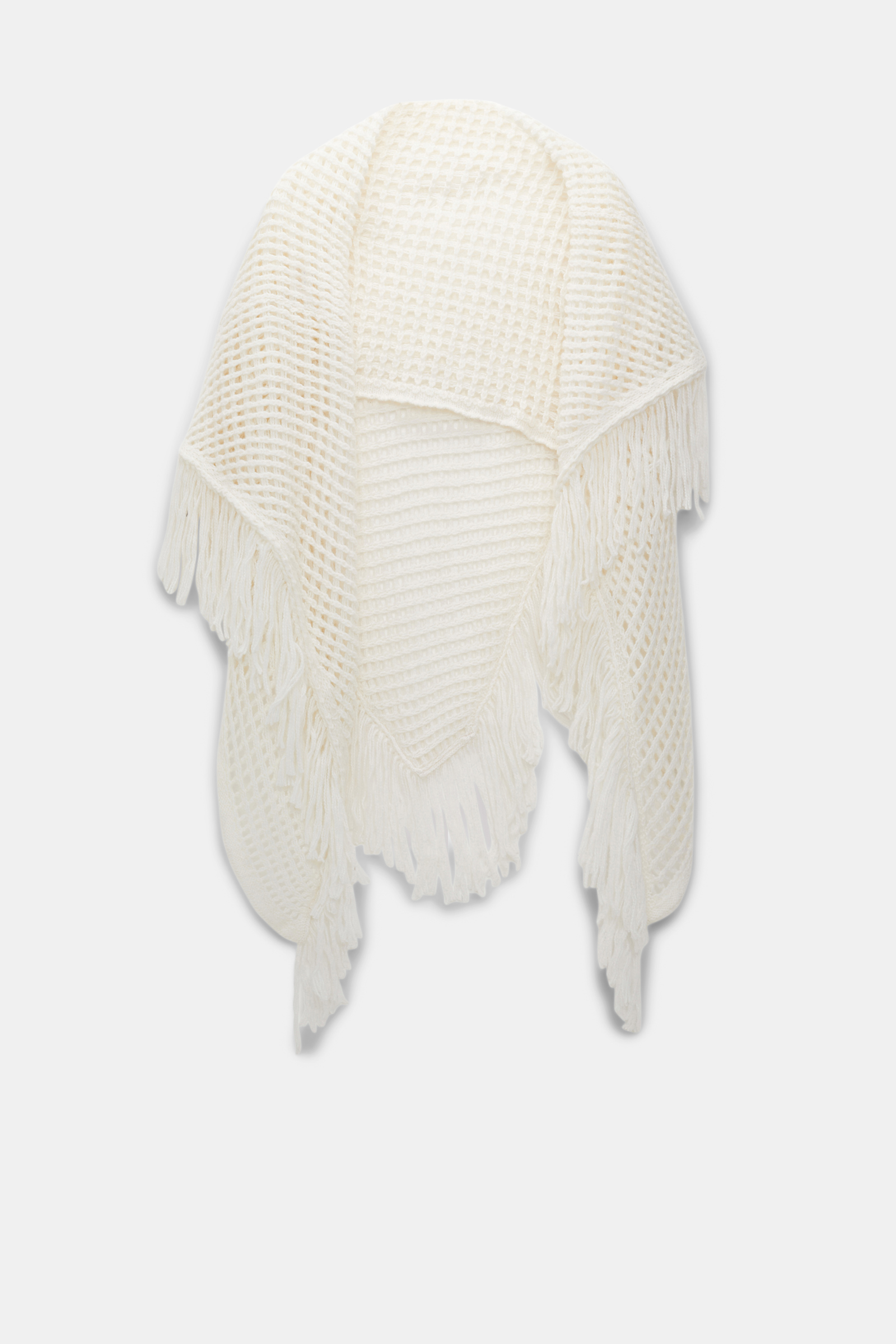 Dorothee Schumacher Merino-cashmere pointelle poncho with fringe trim orchid white