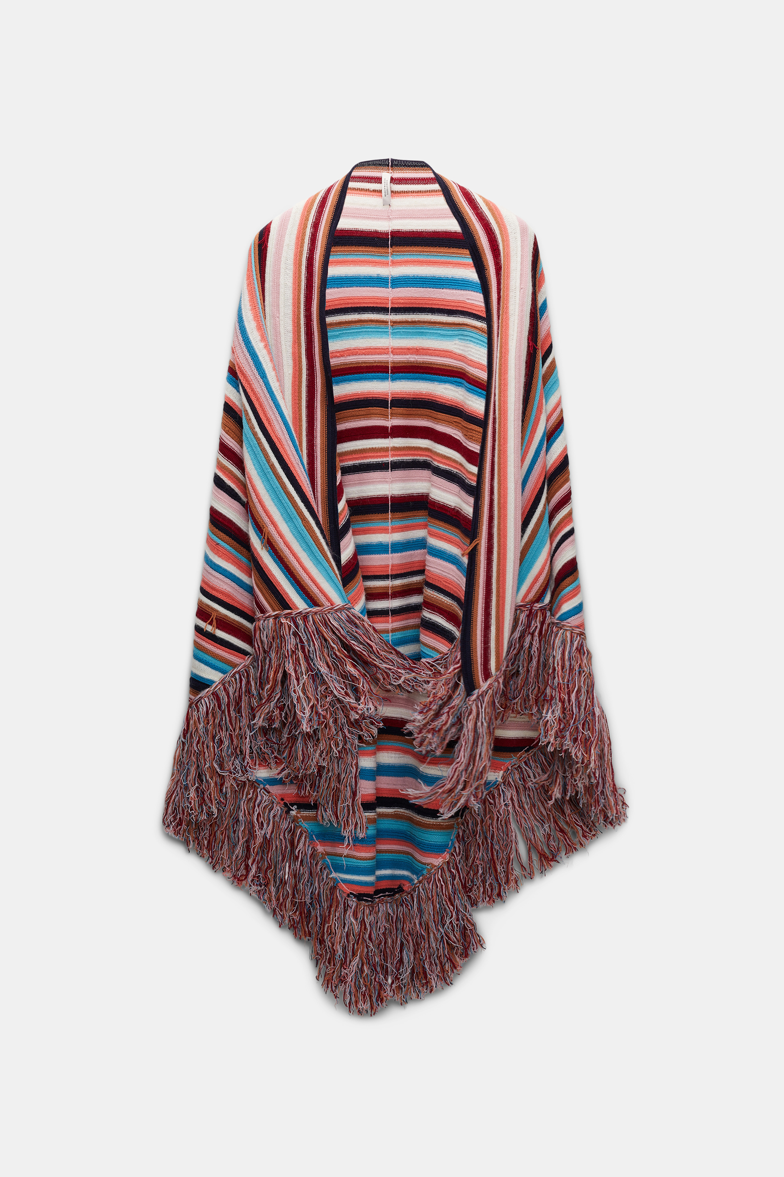 Dorothee Schumacher Striped mixed knit poncho multicolor stripe