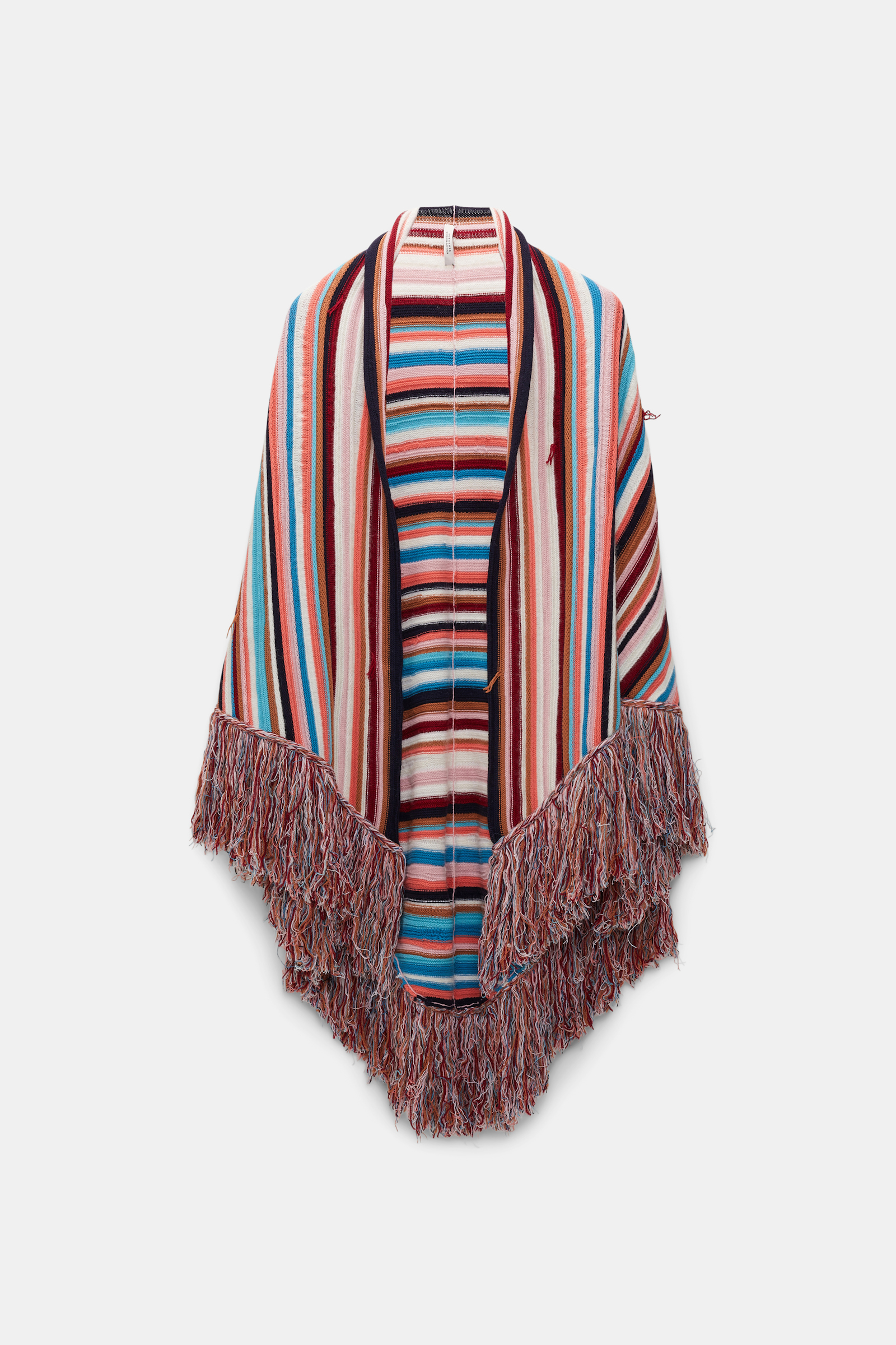 Dorothee Schumacher Striped mixed knit poncho multicolor stripe