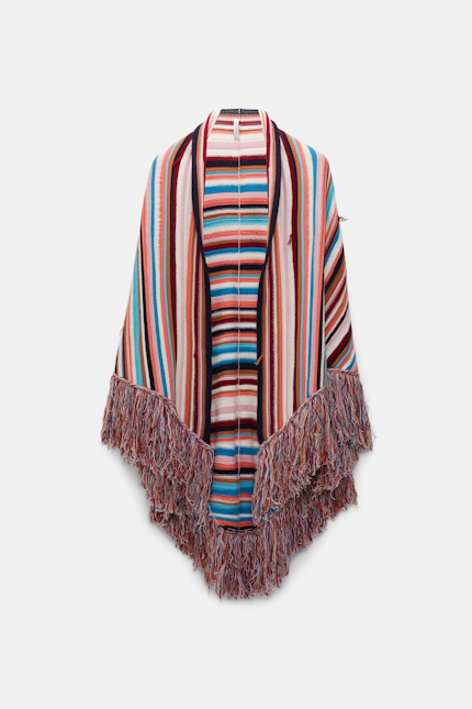 MOMENT OF JOY II shawl Dorothee Schumacher Gestreifter Poncho multicolor stripe
