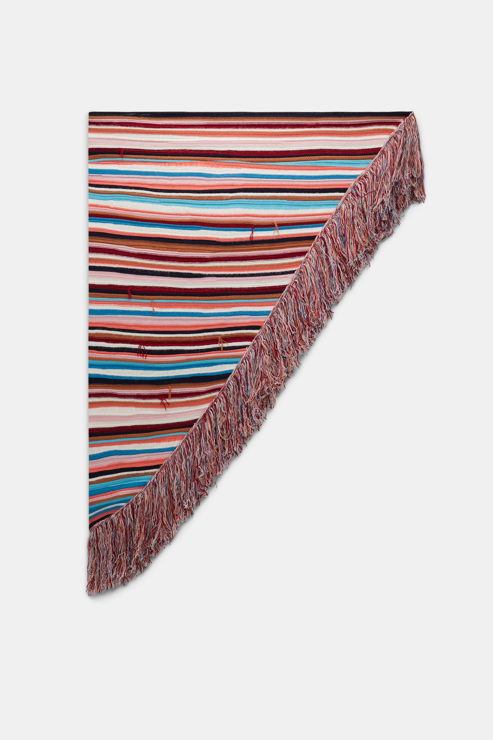 Dorothee Schumacher Striped mixed knit poncho multicolor stripe