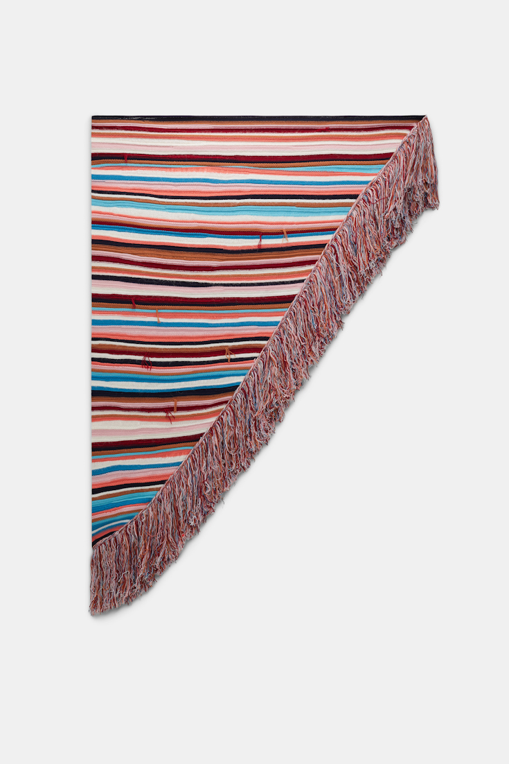 Dorothee Schumacher Striped mixed knit poncho multicolor stripe