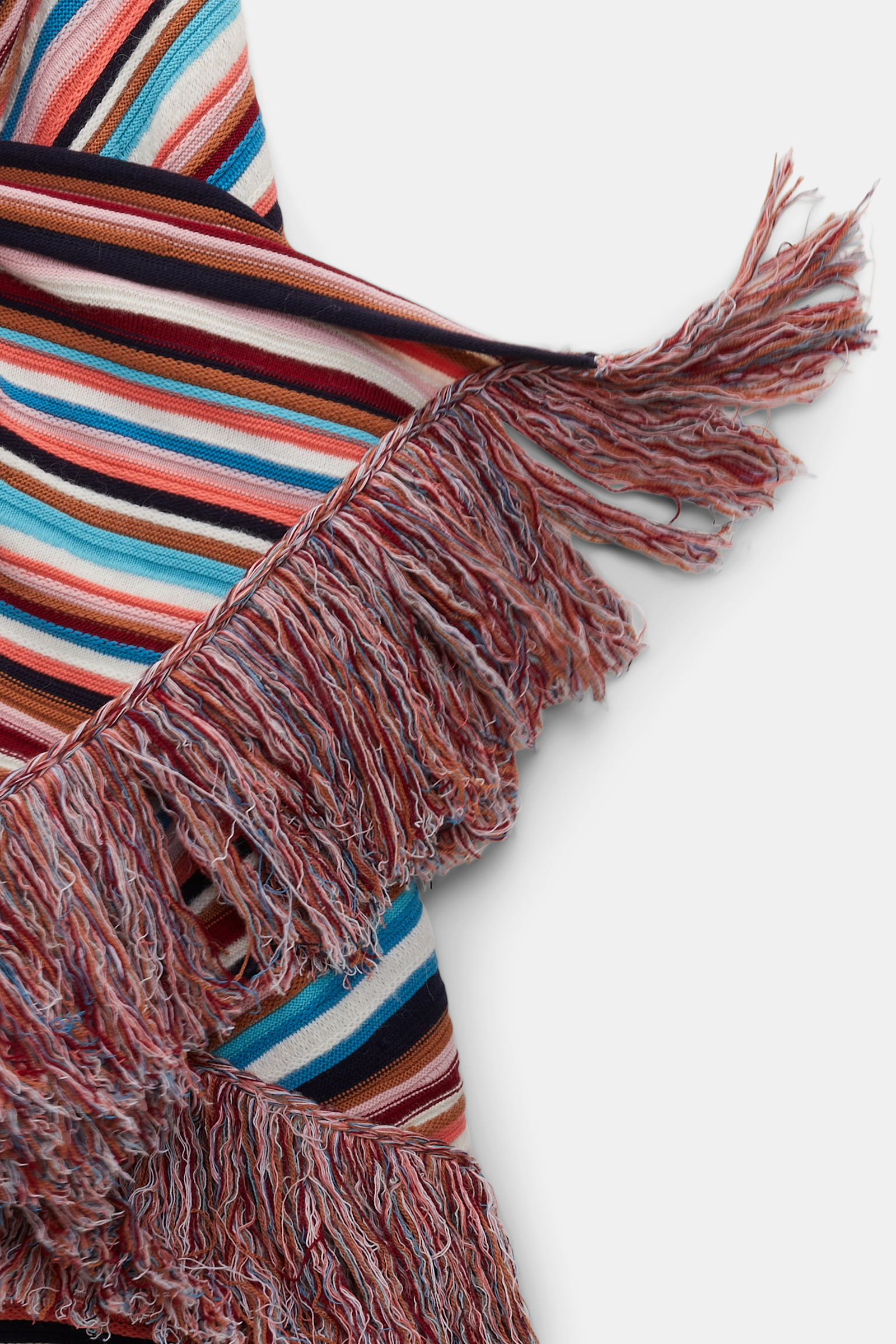 Dorothee Schumacher Striped mixed knit poncho multicolor stripe