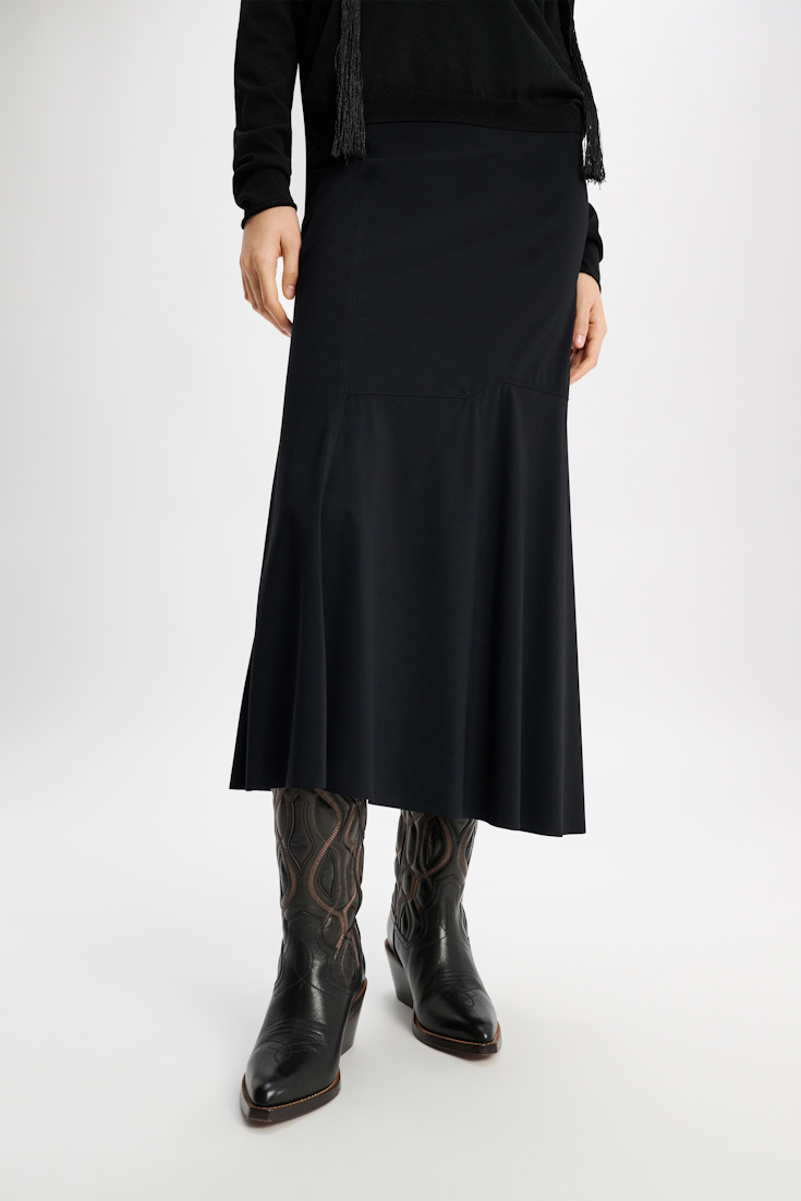 Dorothee Schumacher Midi Rock mit Westerndetails pure black