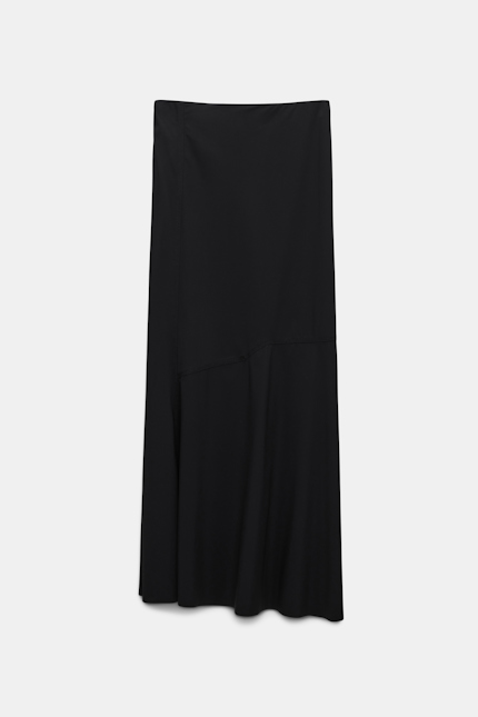 ELEGANT COMFORT skirt Dorothee Schumacher Midi Rock mit Westerndetails pure black