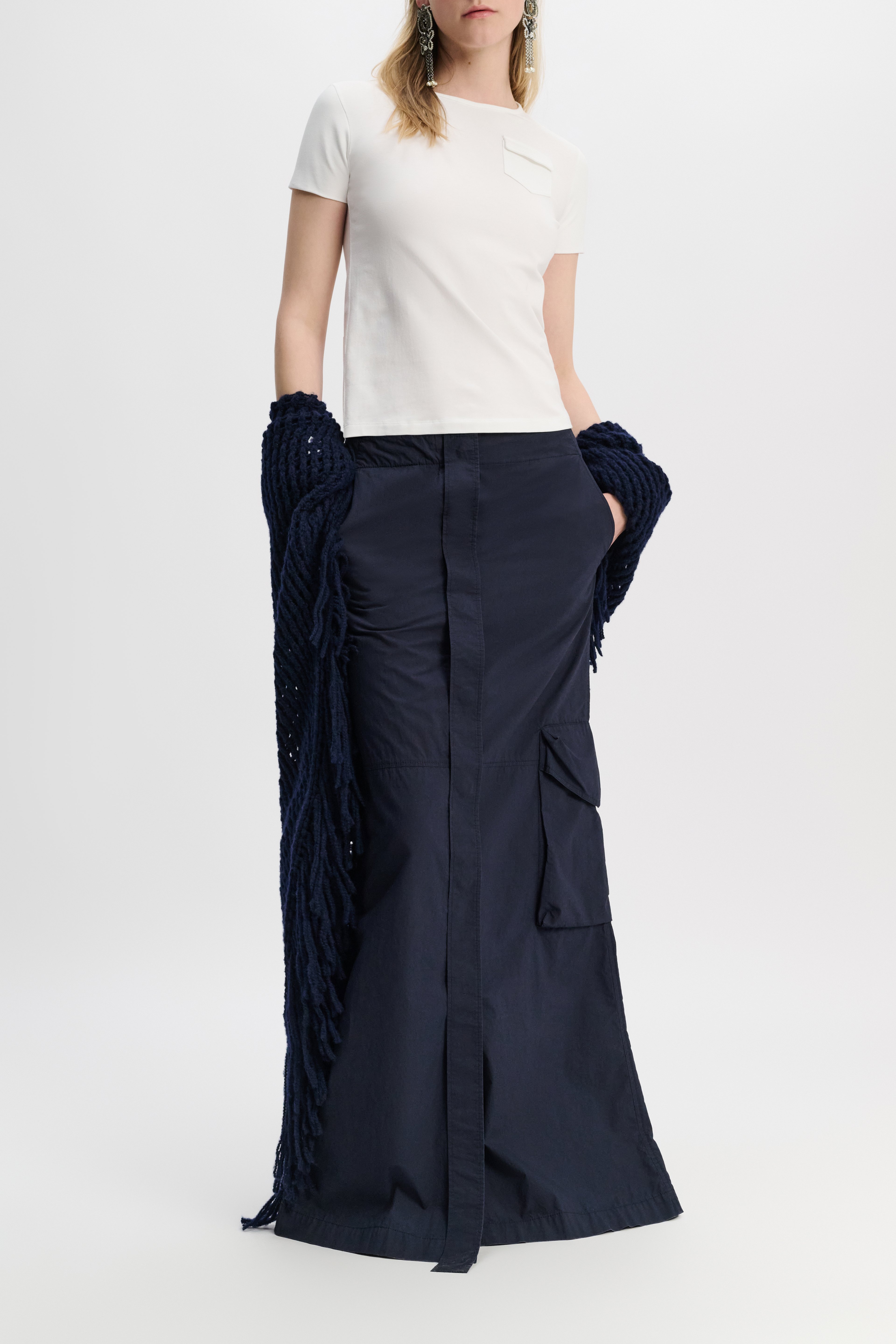 Dorothee Schumacher Round neck T-shirt with mini Western flap