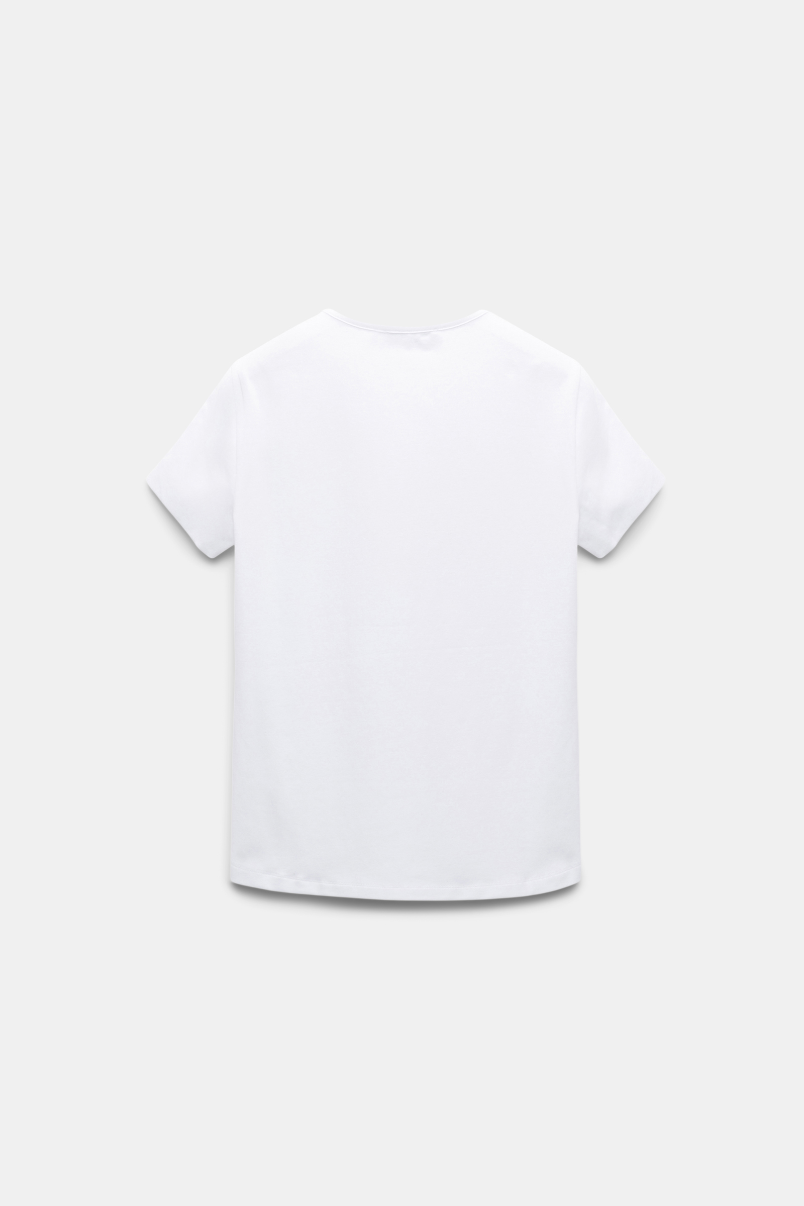 Dorothee Schumacher Round neck T-shirt with mini Western flap pocket camellia white