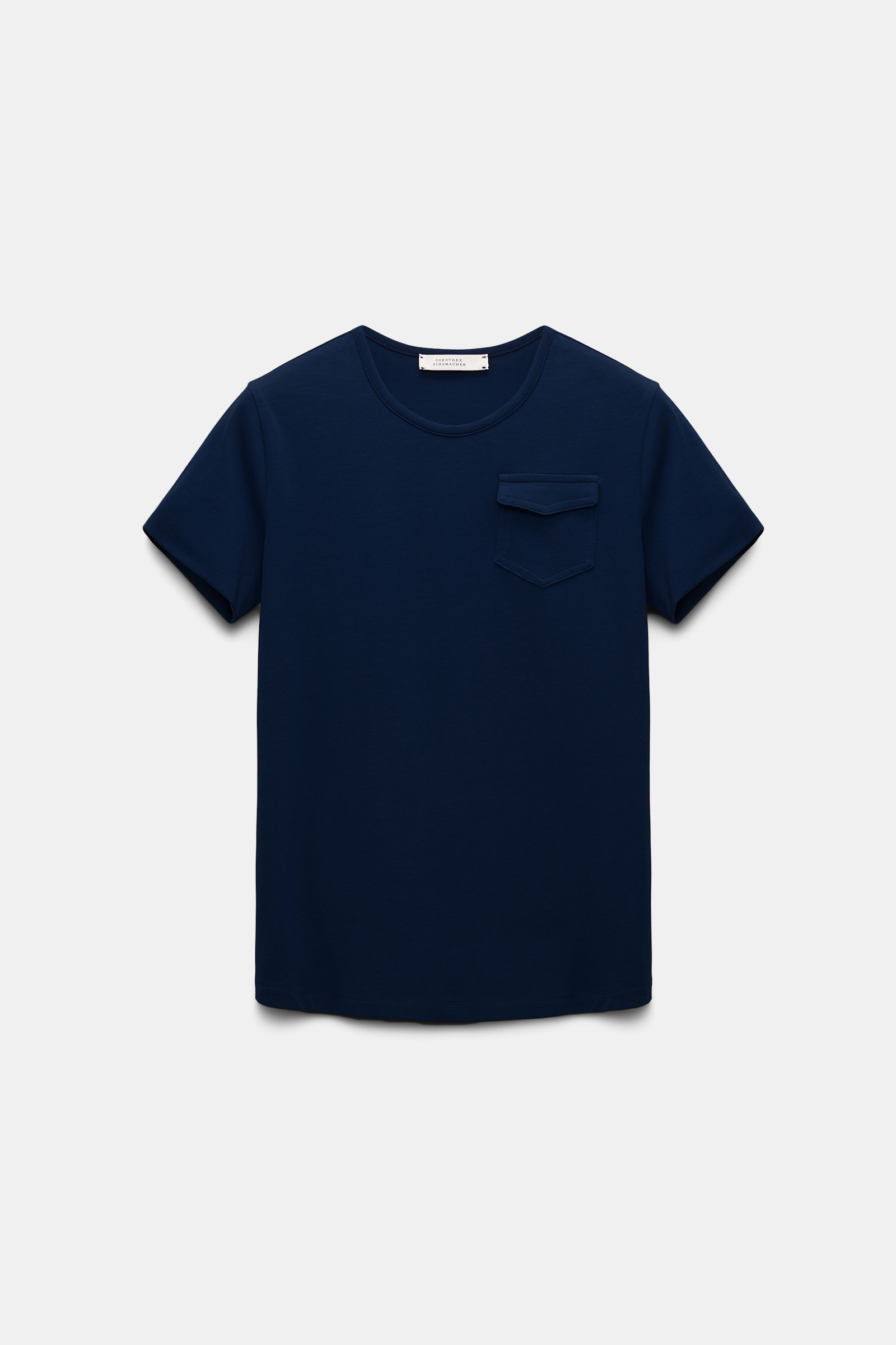 Dorothee Schumacher Round neck T-shirt with mini Western flap pocket true navy