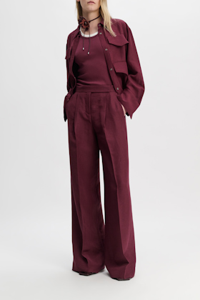Dorothee Schumacher Fine rib cotton tank top burgundy