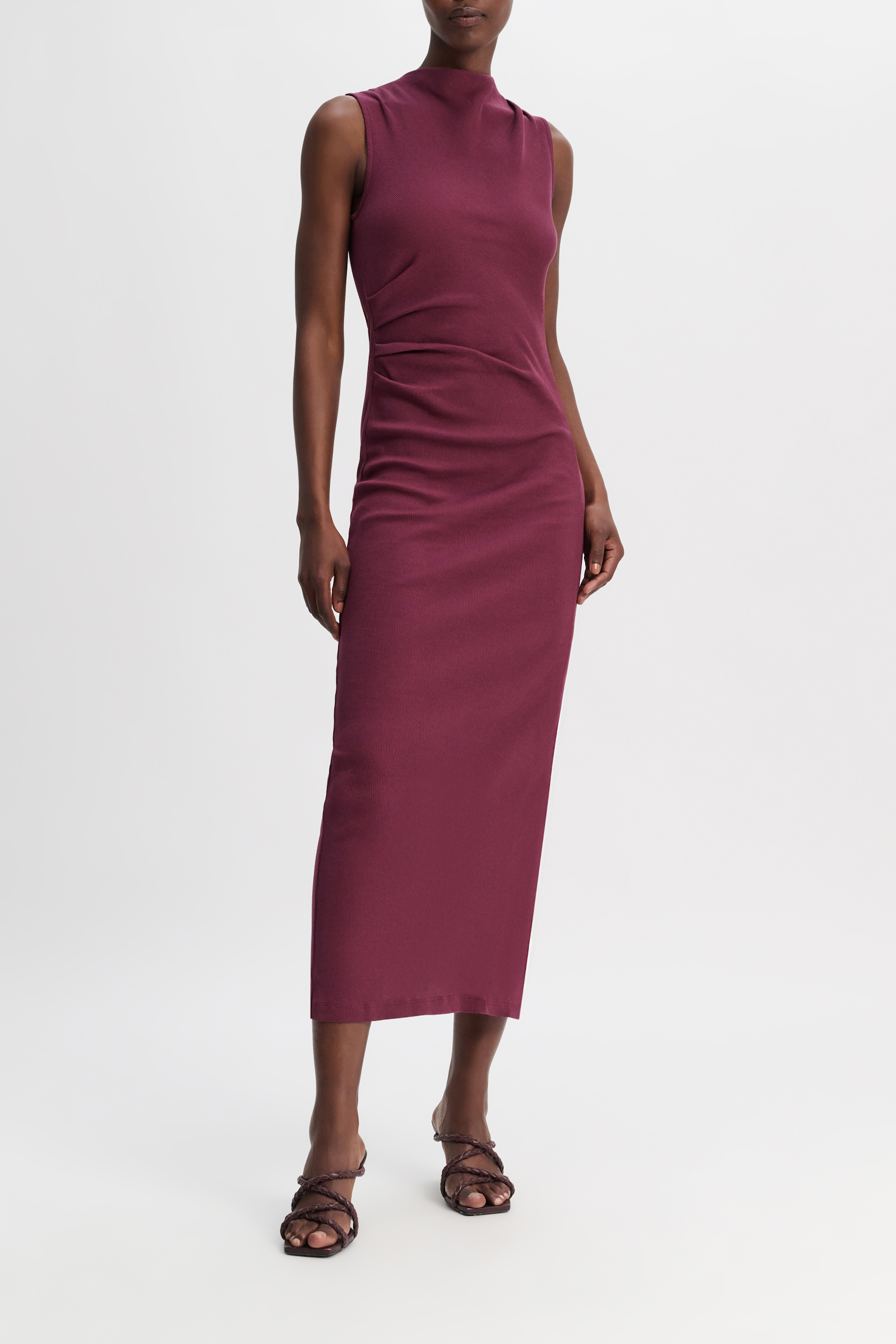 Dorothee Schumacher Geripptes Kleid burgundy