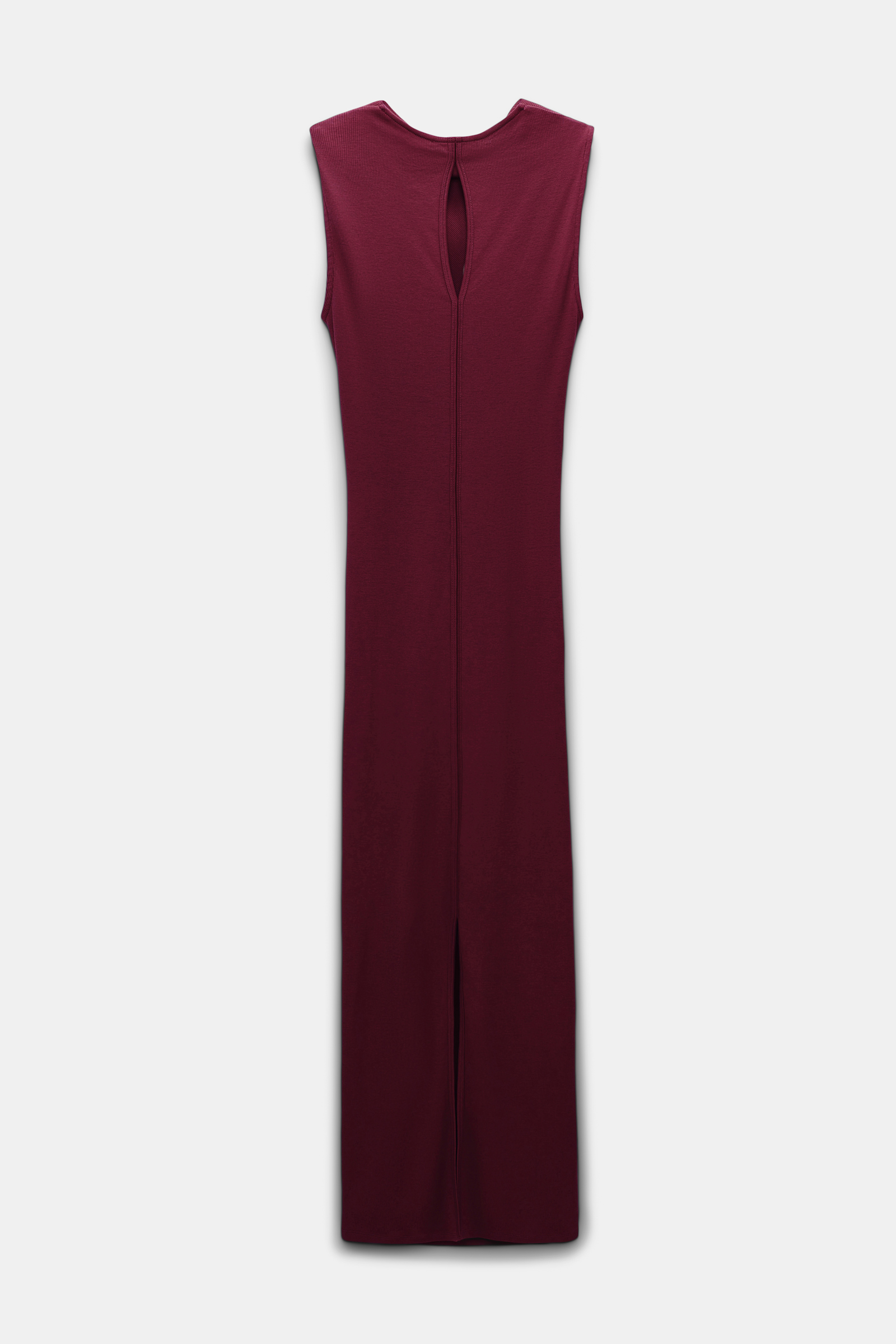 Dorothee Schumacher Fine rib cotton draped midi dress burgundy