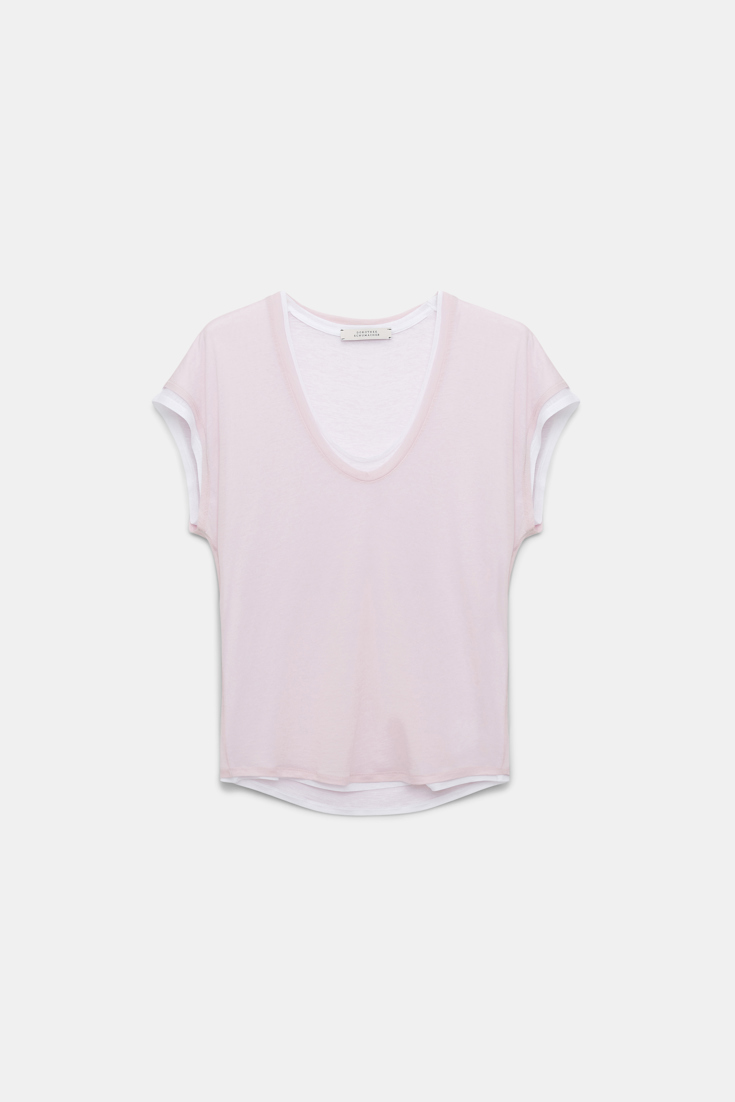 Dorothee Schumacher Double-layer sleeveless top with draped shoulders light rose