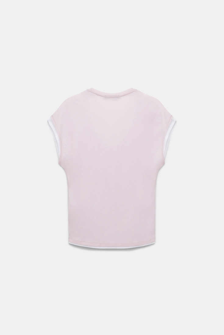 Dorothee Schumacher Double-layer sleeveless top with draped shoulders light rose