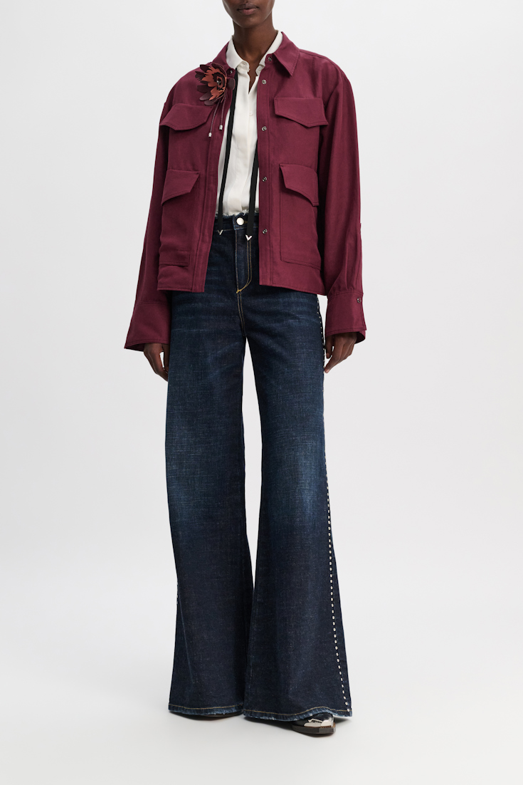 Dorothee Schumacher Shirt-jacket in technical linen burgundy