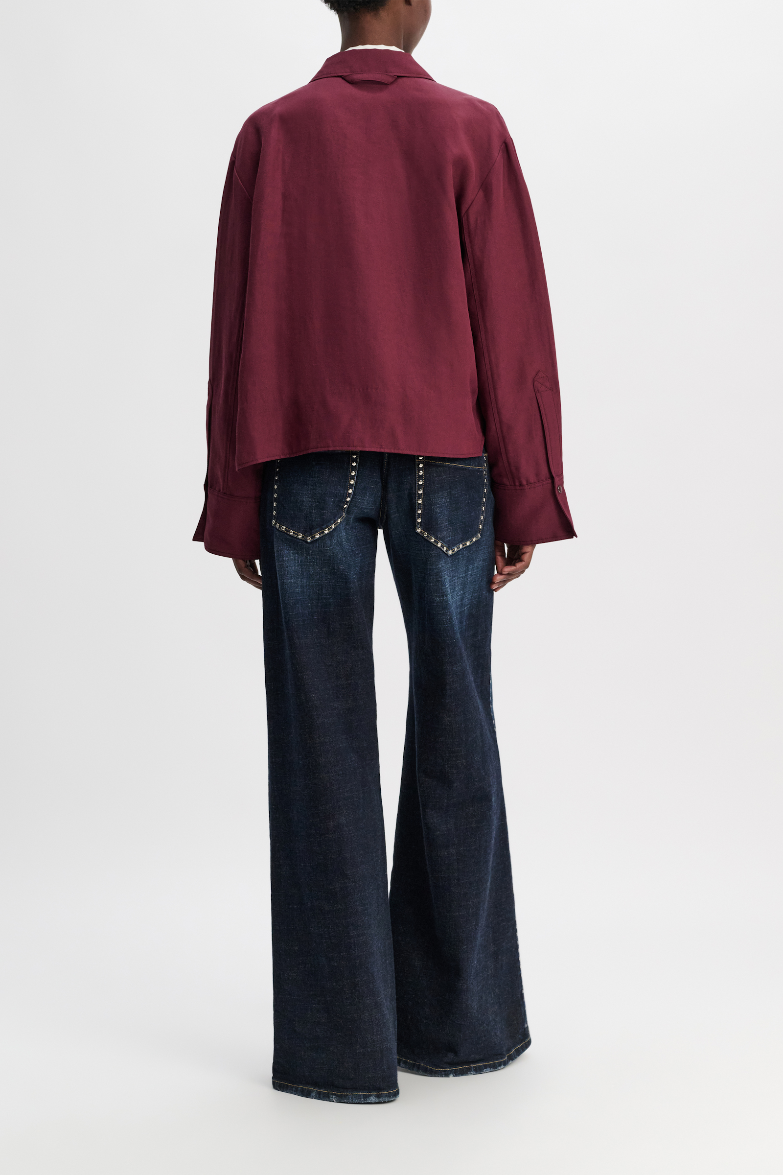 Dorothee Schumacher Shirt-jacket in technical linen burgundy