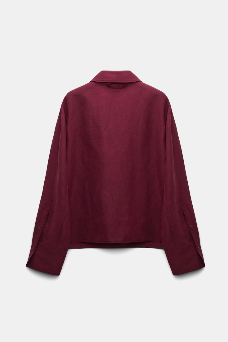 Dorothee Schumacher Shirt-jacket in technical linen burgundy