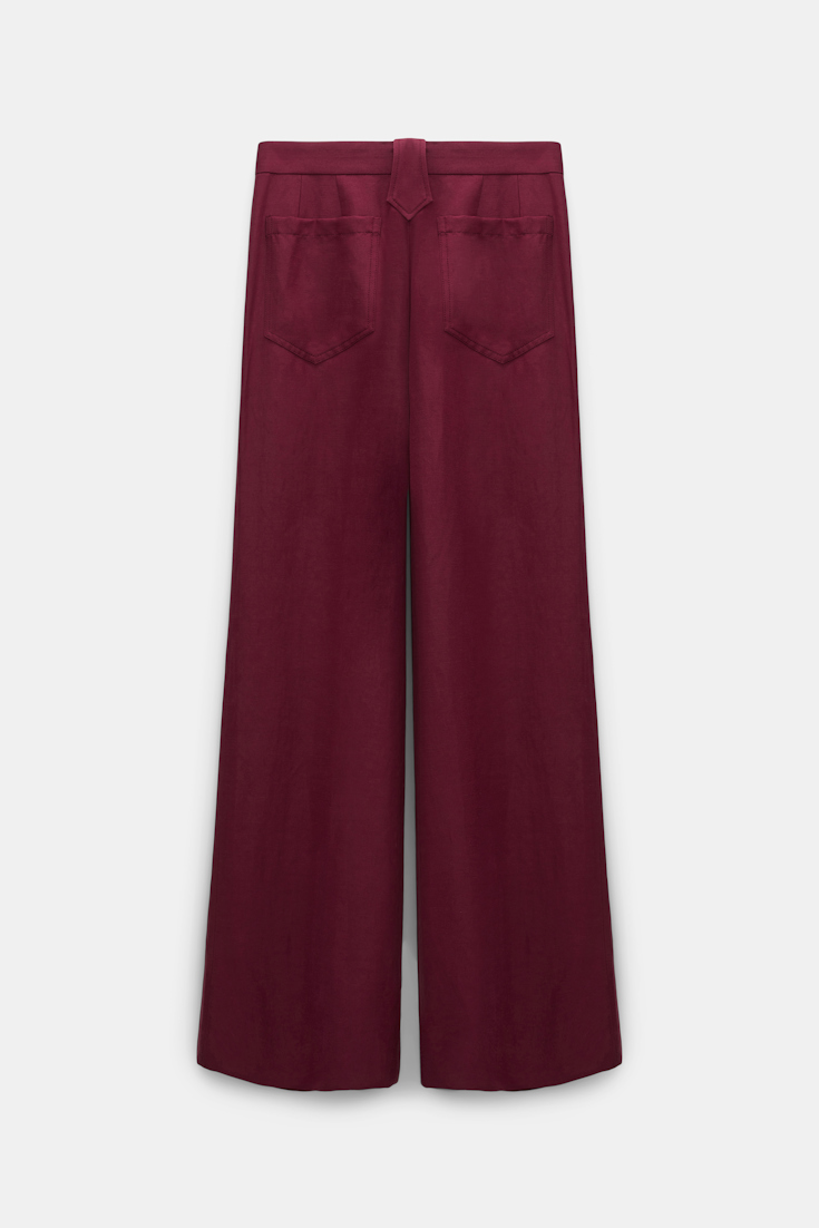 Dorothee Schumacher Wide leg pants in technical linen burgundy