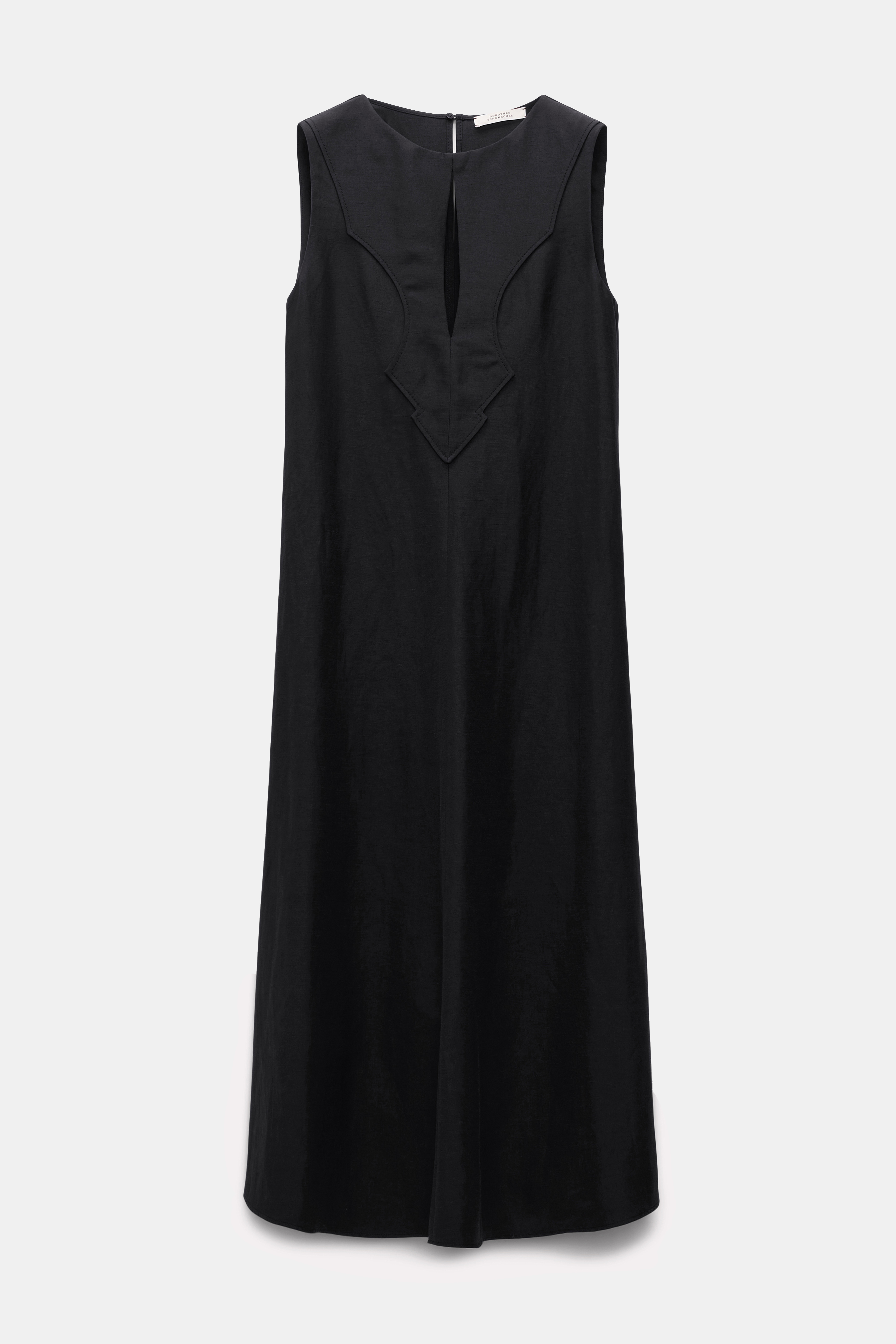 Dorothee Schumacher Western-inspired mid-length dress in technical linen pure black
