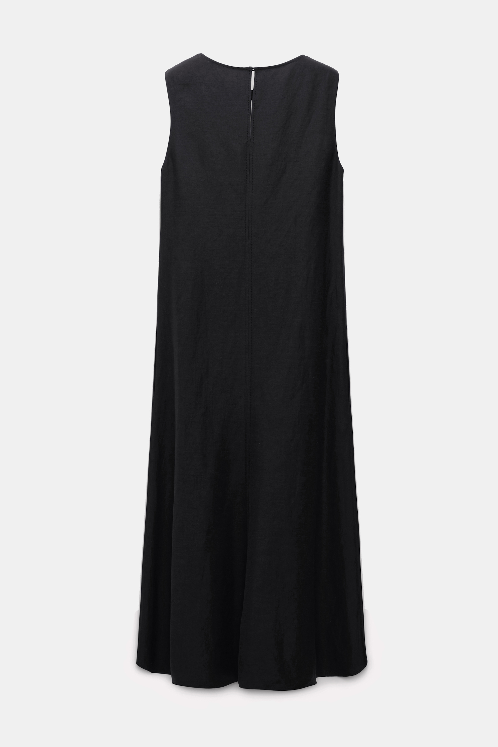 Dorothee Schumacher Western-inspired mid-length dress in technical linen pure black