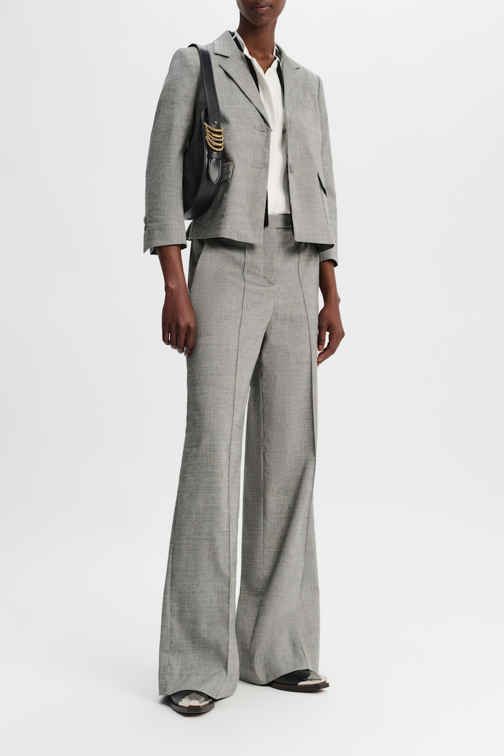 Dorothee Schumacher Straight, wide leg trousers with pressed front pleats black mix