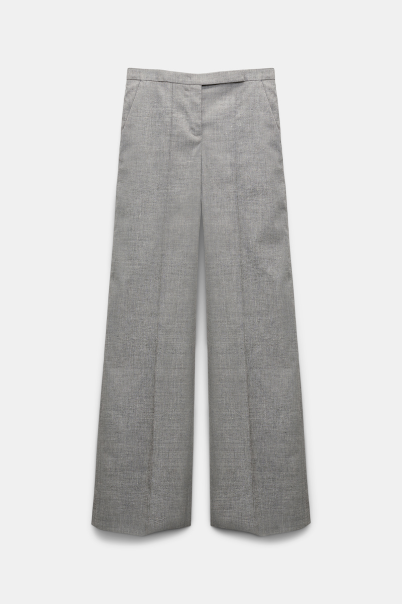 DOROTHEE SCHUMACHER STRAIGHT, WIDE LEG TROUSERS WITH PRESSED FRONT PLEATS 