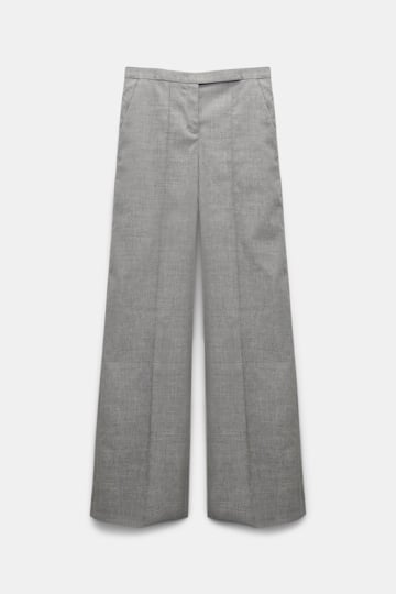 Dorothee Schumacher Straight, wide leg trousers with pressed front pleats black mix
