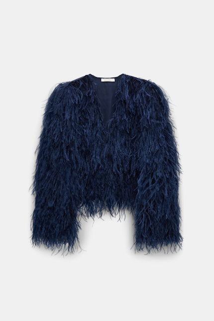 FEATHERY VOLUME jacket Dorothee Schumacher Jacke mit Federn midnight