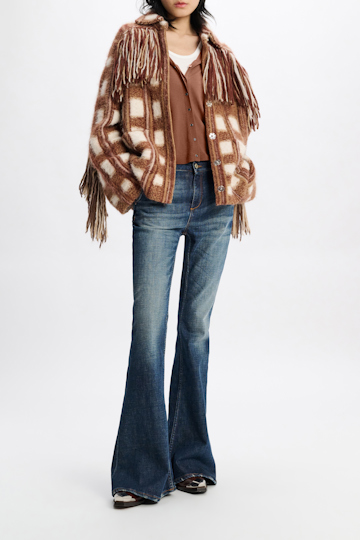 Dorothee Schumacher Extra long flared jeans with Western details denim blue