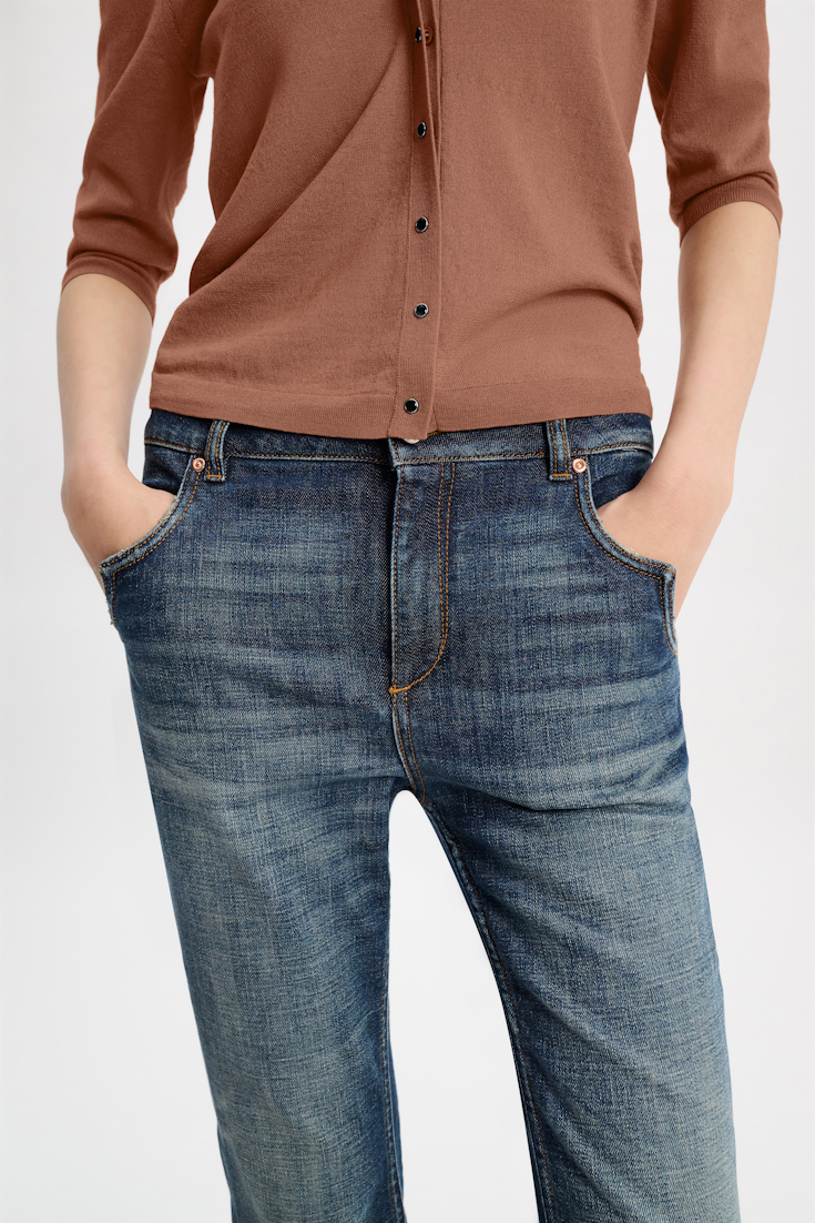 Dorothee Schumacher Extra long flared jeans with Western details denim blue