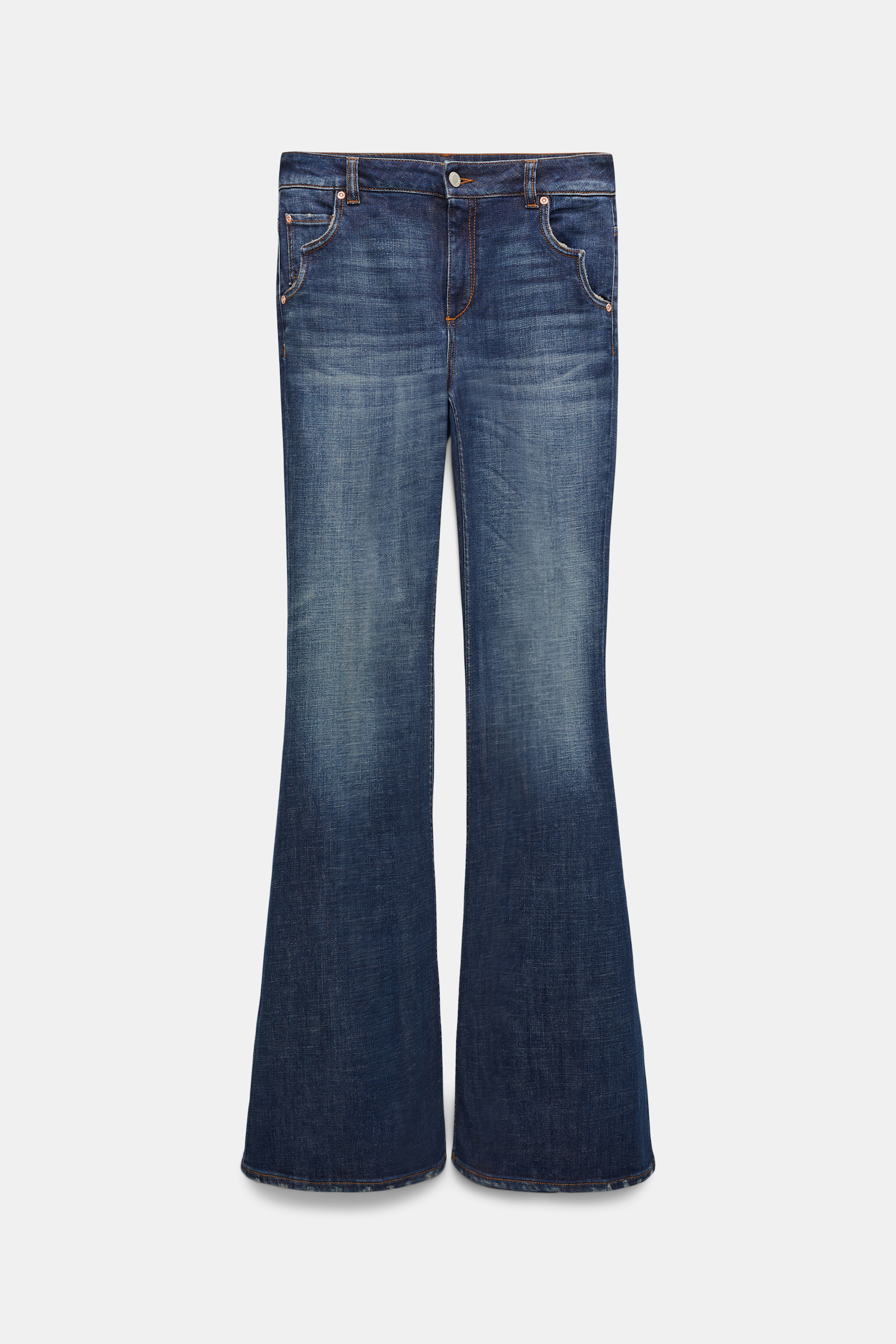 Dorothee Schumacher Long Flared Jeans mit Westerndetails denim blue