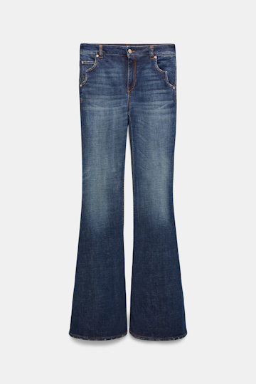 Dorothee Schumacher Extra long flared jeans with Western details denim blue