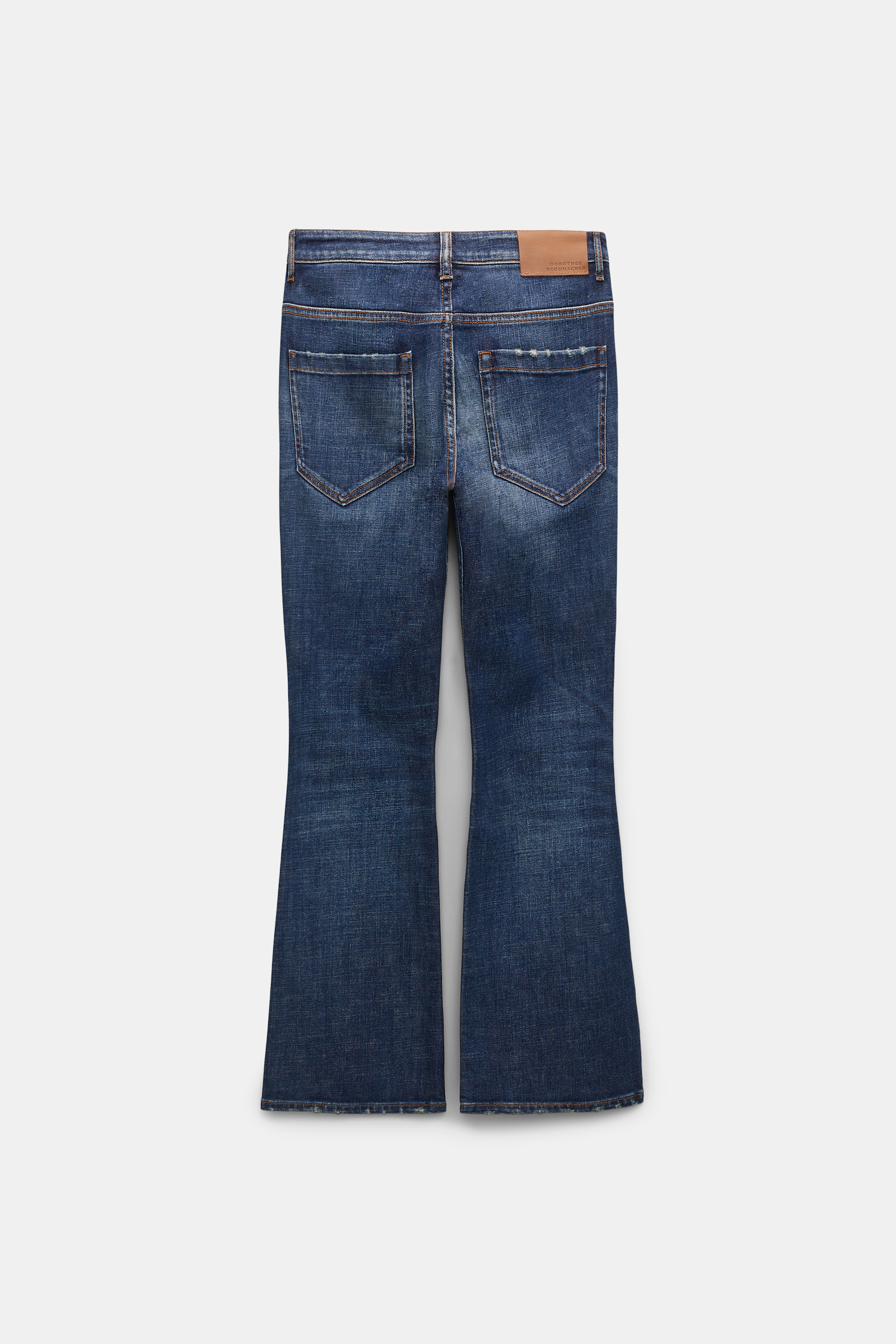 Dorothee Schumacher Cropped Flared Jeans mit Westerndetails denim blue