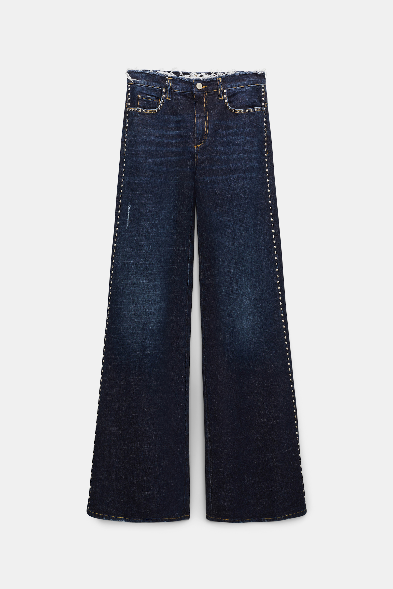 Dorothee Schumacher Jeans mit Ziersteinen, Westerndetails und ausgefranstem Bund True Denim Blue