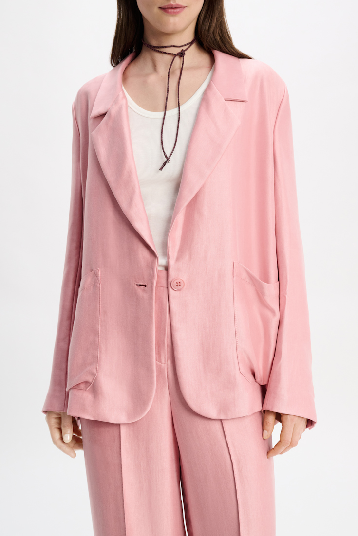 Dorothee Schumacher Slouchy satin blazer soft pink
