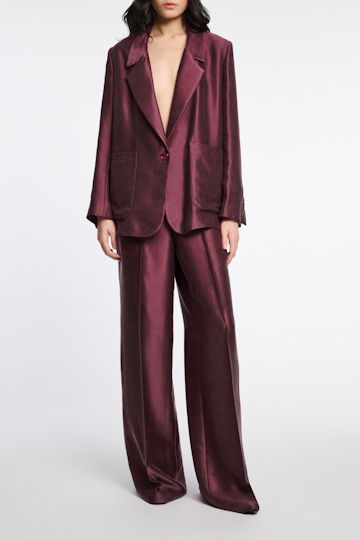 Dorothee Schumacher Slouchy Satinblazer dark burgundy