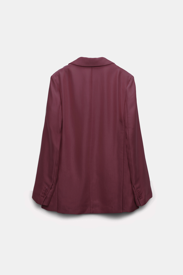 Dorothee Schumacher Slouchy satin blazer dark burgundy