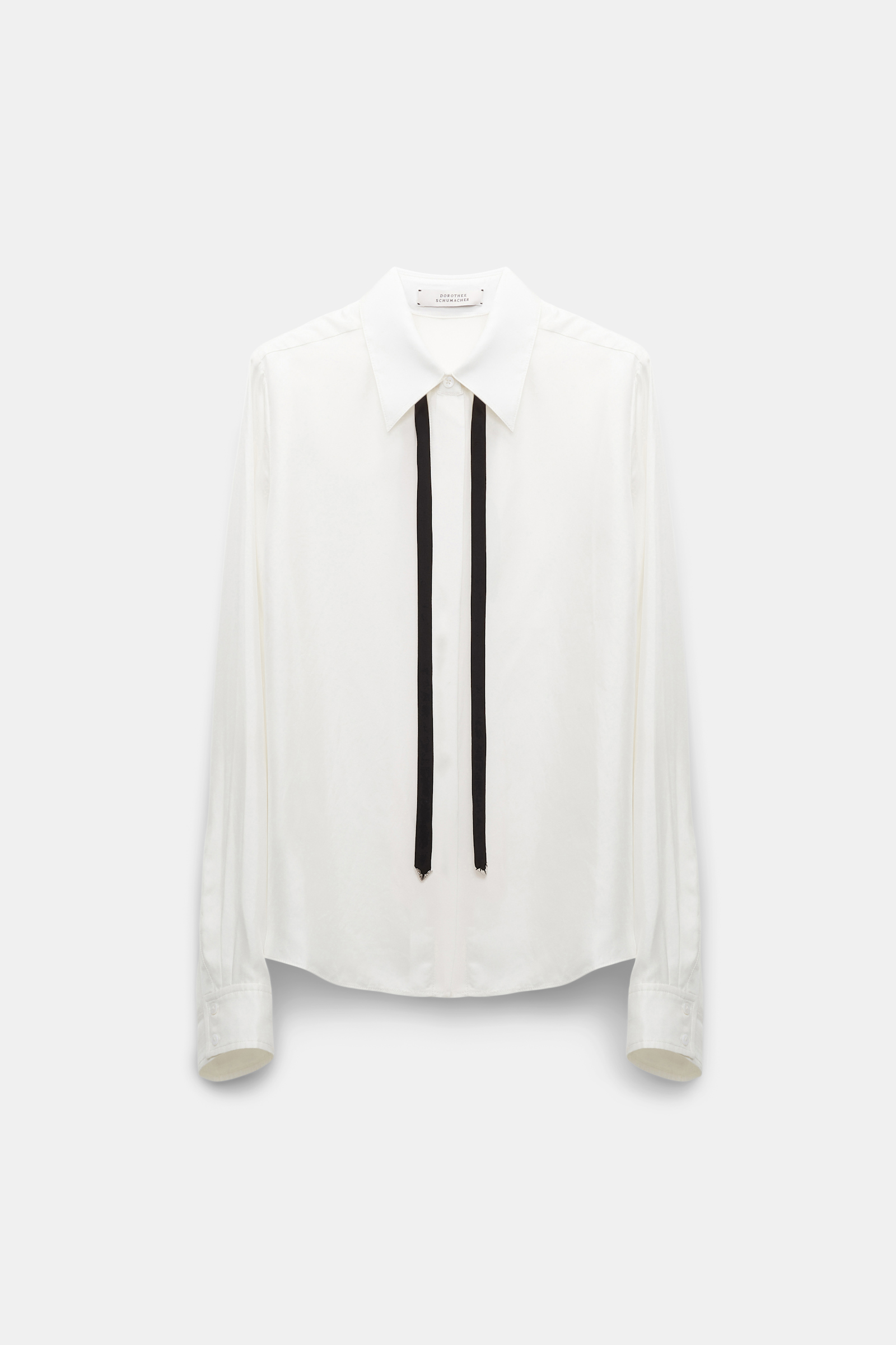 Dorothee Schumacher Bluse aus Seidentwill mit abnehmbarem Band camellia white