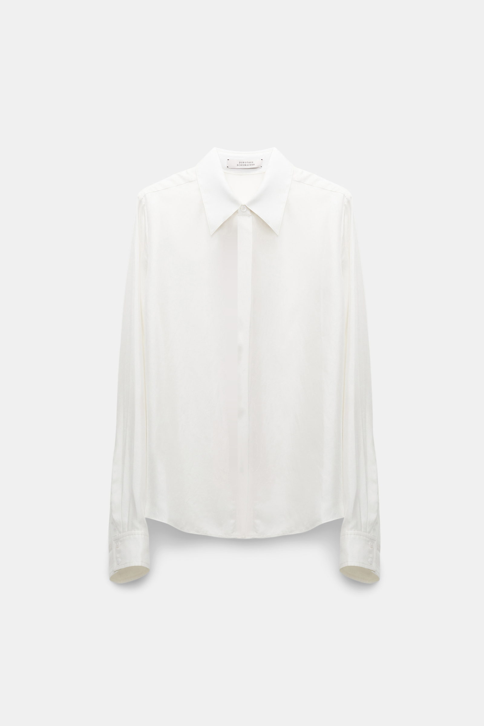 Dorothee Schumacher Boxy silk twill blouse with removable tie camellia white