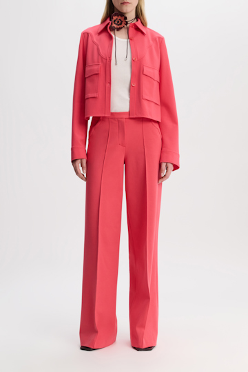 Dorothee Schumacher Wide leg pants in Punto Milano with Western details medium coral