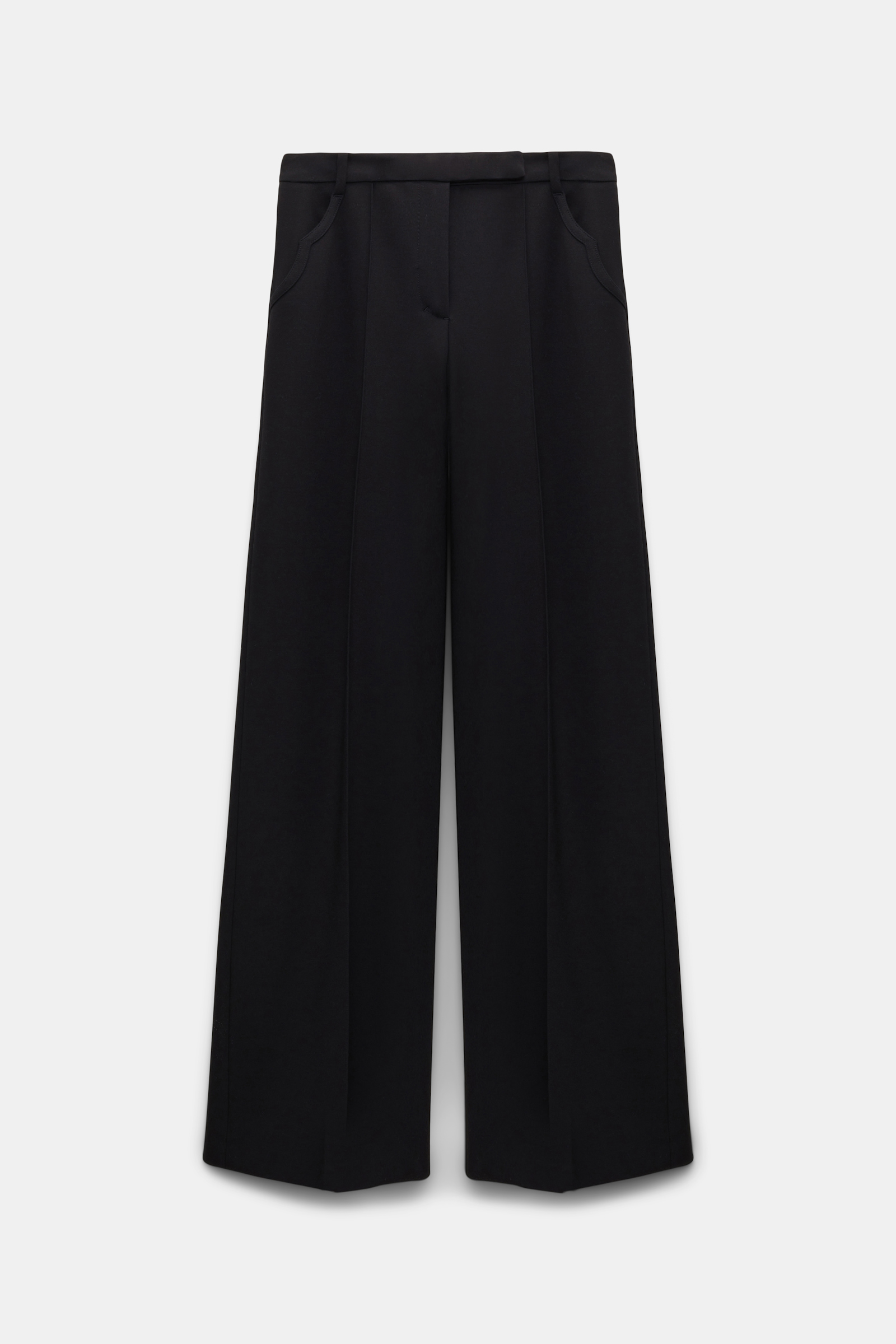 Dorothee Schumacher Hose aus Punto Milano mit weitem Bein und Biese pure black