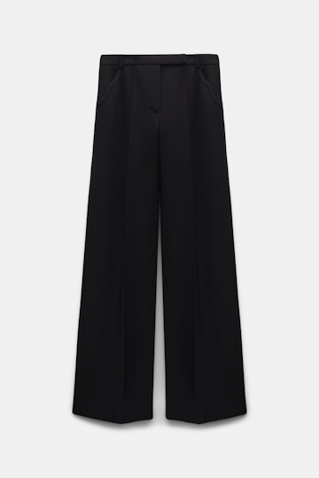 Dorothee Schumacher Wide leg pants in Punto Milano with Western details pure black