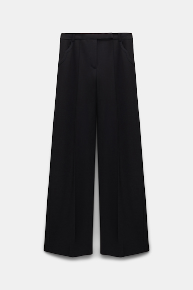 Dorothee Schumacher Wide leg pants in Punto Milano with Western details pure black