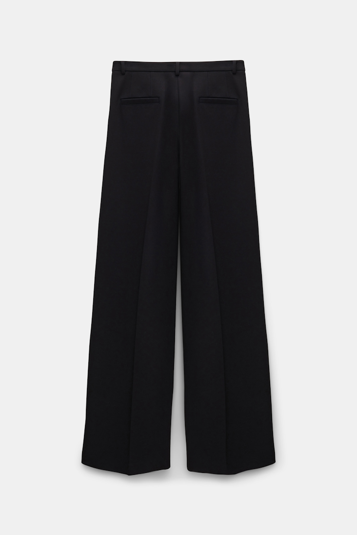 Dorothee Schumacher Wide leg pants in Punto Milano with Western details pure black