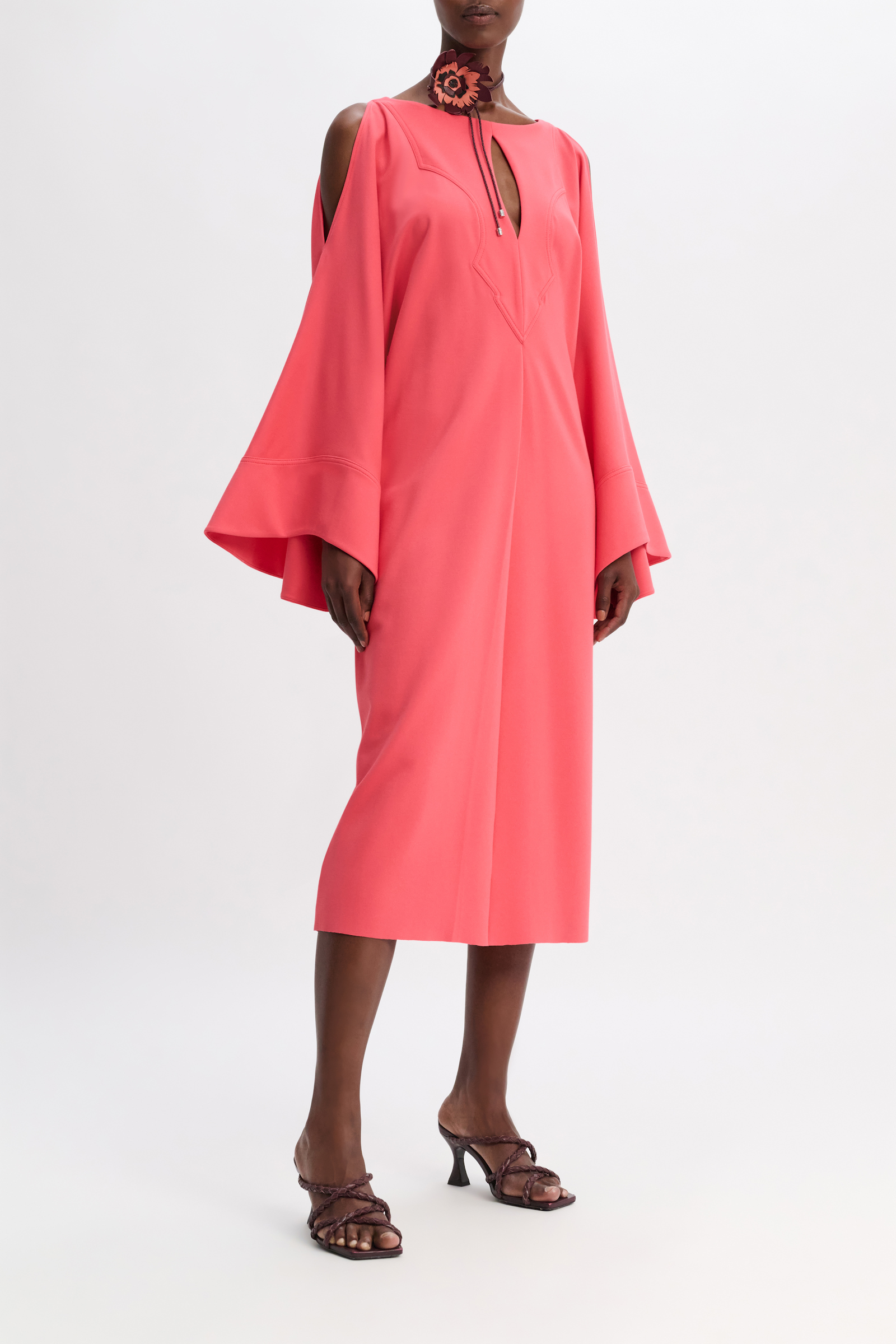 Dorothee Schumacher Tunic dress in lightweight Punto Milano medium coral