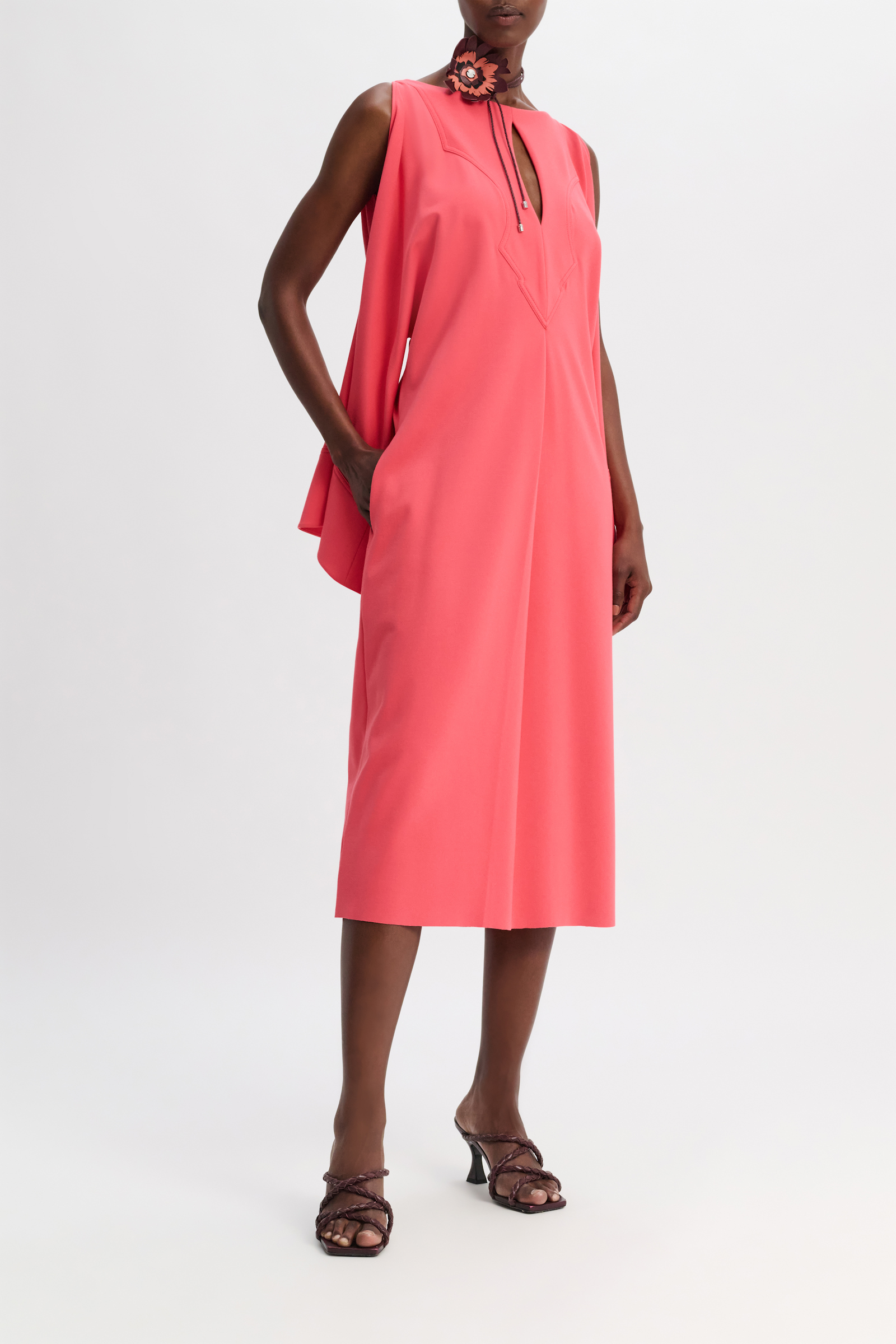 Dorothee Schumacher Tunic dress in lightweight Punto Milano medium coral