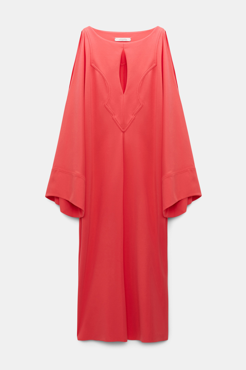 Shop Dorothee Schumacher Tunic Dress In Lightweight Punto Milano In Red