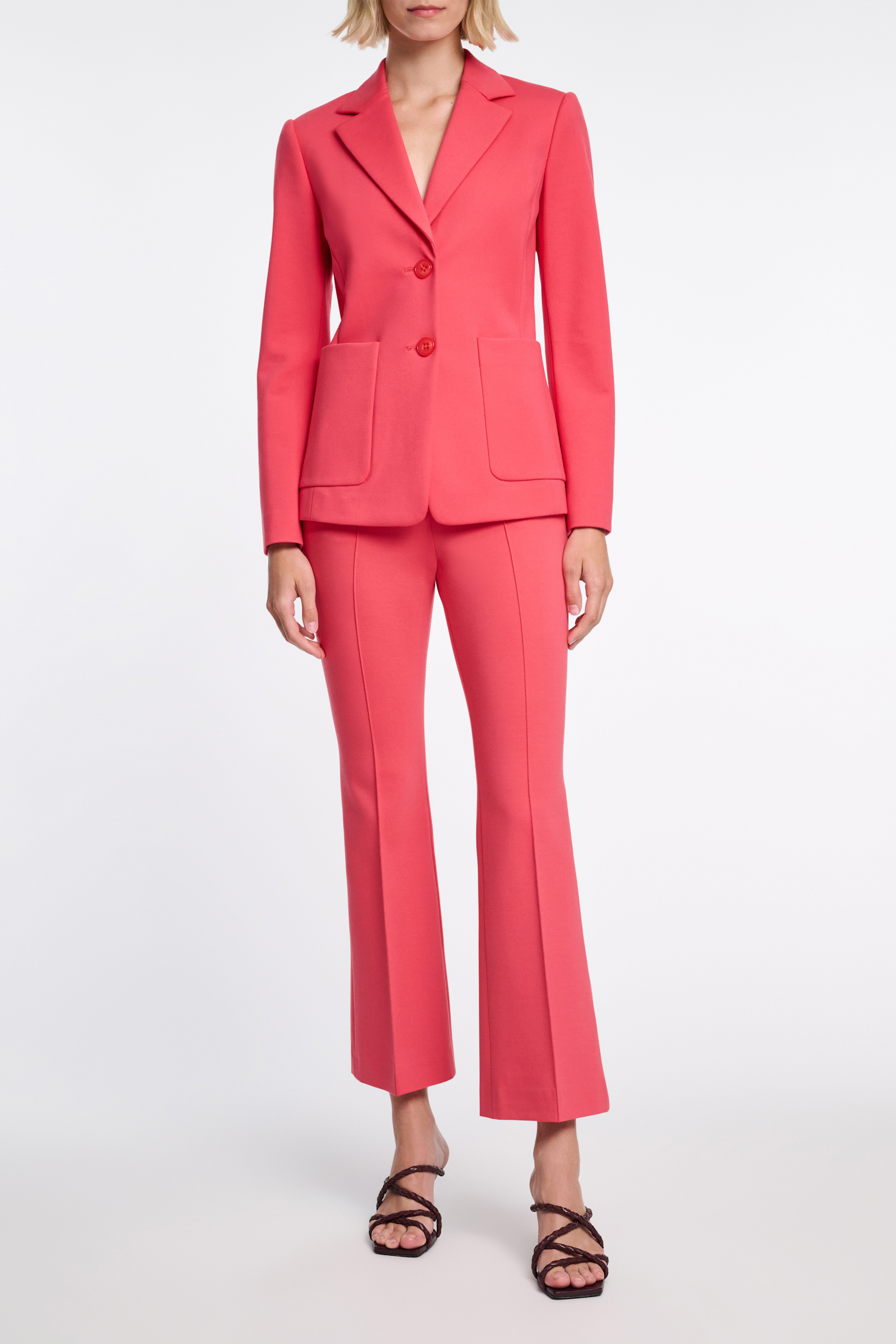 Dorothee Schumacher Verkürzte Hose aus Punto Milano mit Biese und Kickflare medium coral