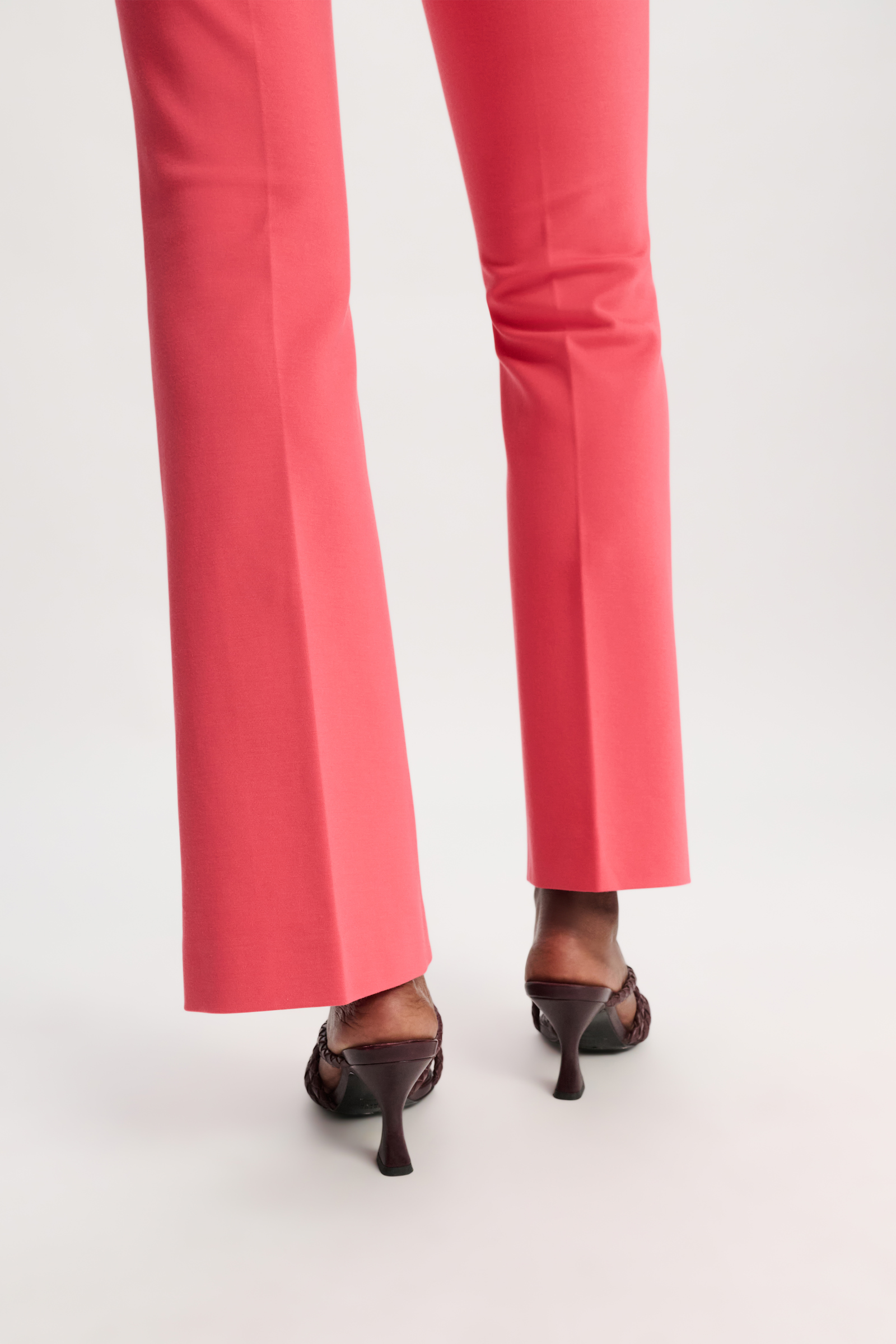 Dorothee Schumacher Cropped flared pants in Punto Milano with Western details medium coral