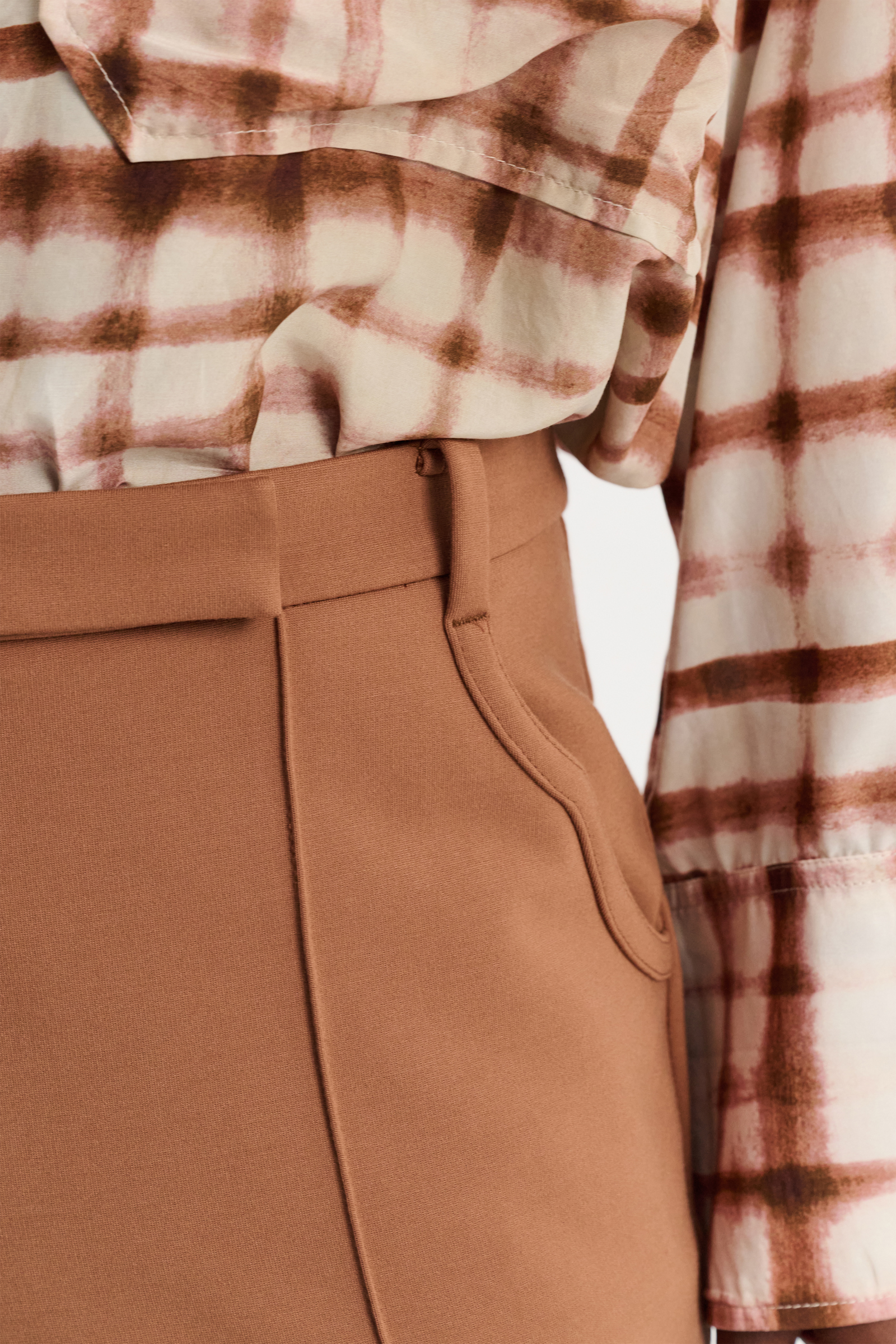 Dorothee Schumacher Cropped flared pants in Punto Milano with Western details brown